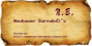 Neubauer Barnabás névjegykártya